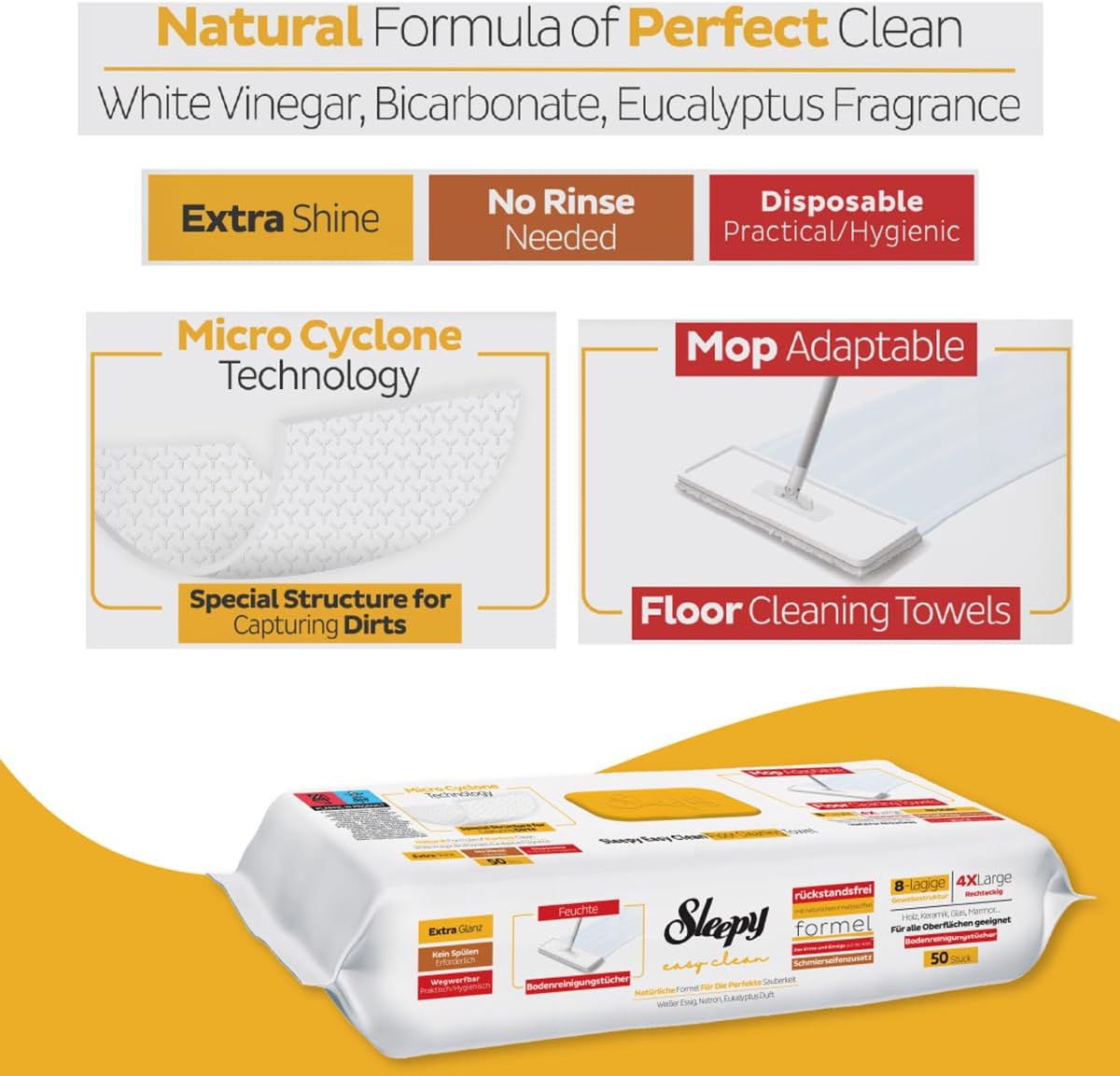Mop Compatible CleaningHerbal Soap 50X2 Pack
