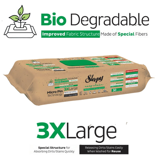 Biodegradable Surface Cleaning Wipes | Tea Tree & Lime Additive | 3x50 Sheets
