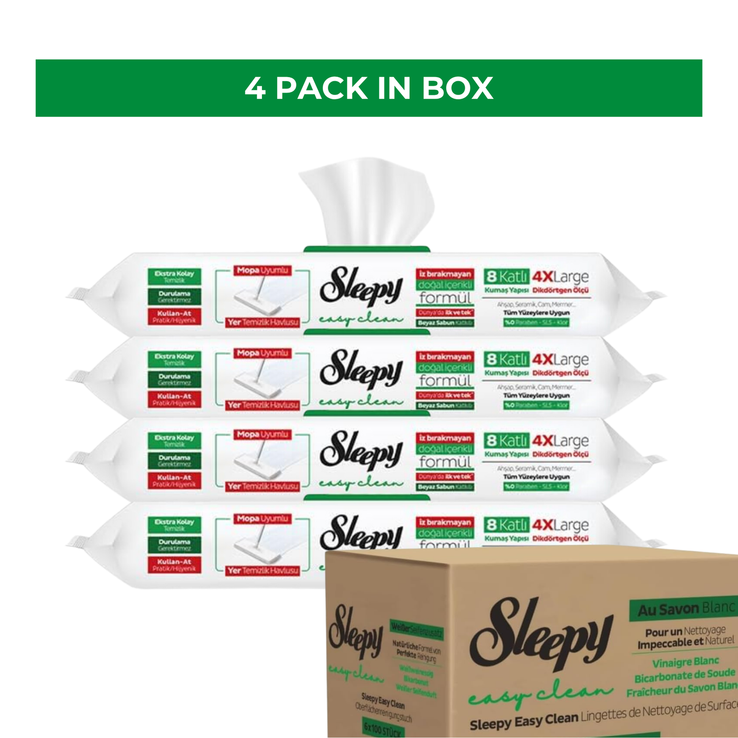 Mop Compatible Cleaning White Soap 4X50 Pack