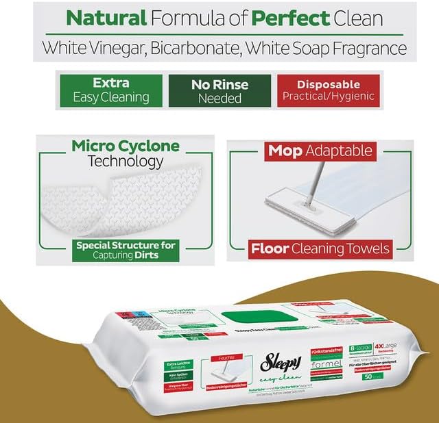 Mop Compatible Cleaning White Soap 4X50 Pack